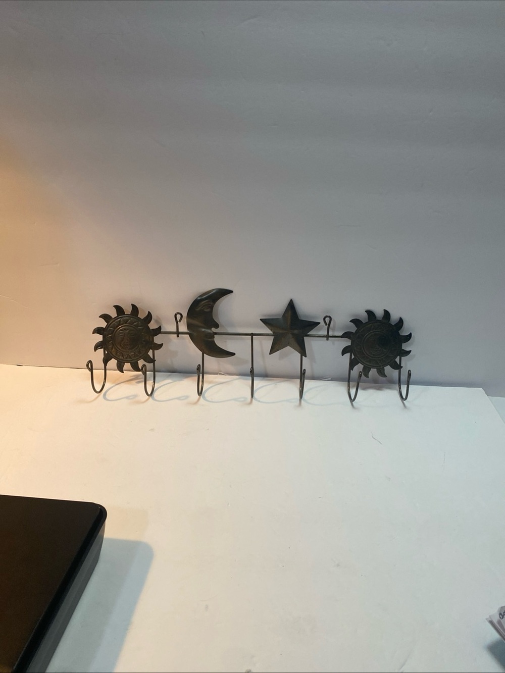 vintage 1990s metal celestial wall hook rack